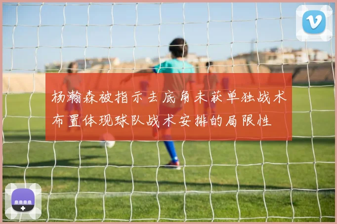 杨瀚森被指示去底角未获单独战术布置体现球队战术安排的局限性